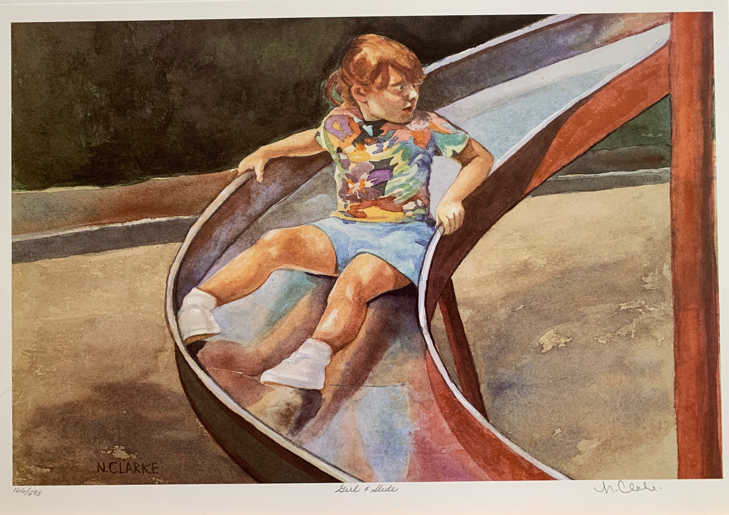 Girl & Slide by Neville Clarke