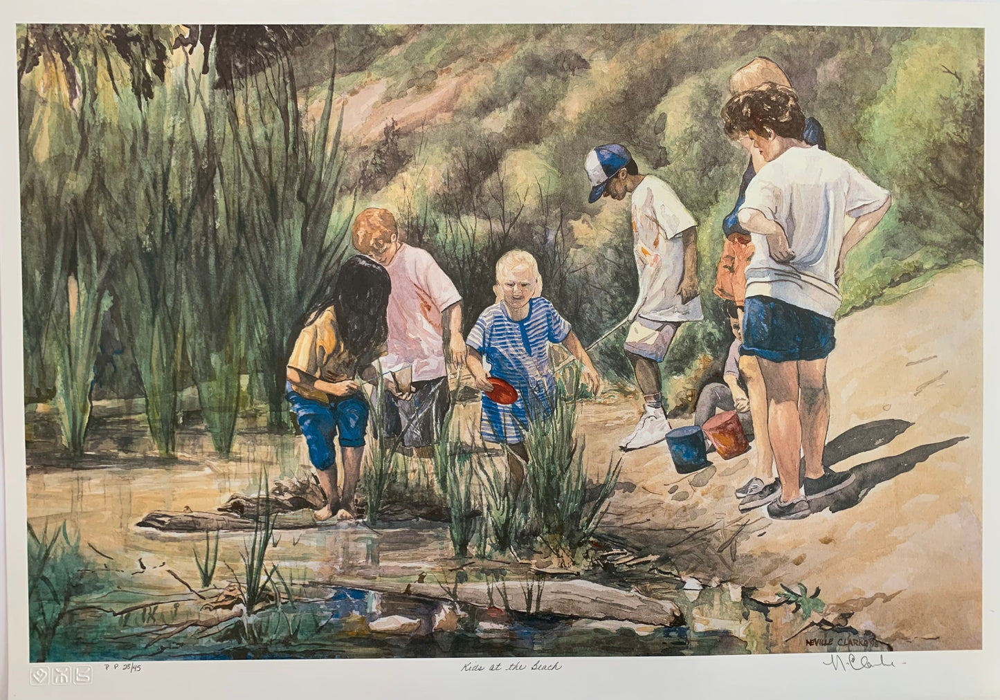 Kids At The Beach by Neville Clarke